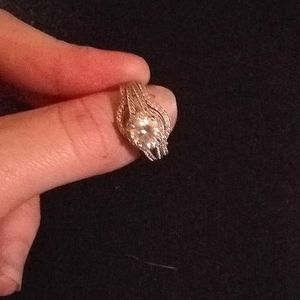 3 ring 925 cz wedding ring set